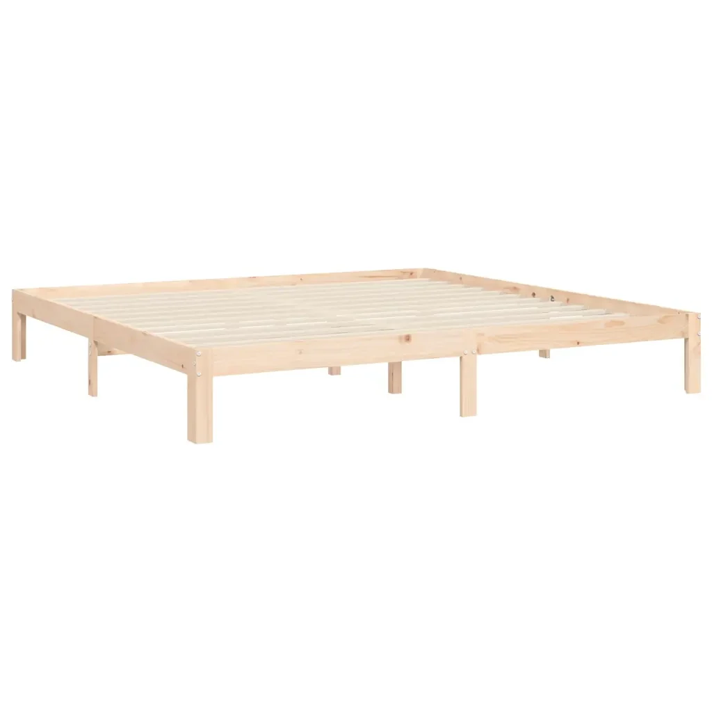 Letto matrimoniale | Letto per adulti | Giroletto senza Materasso 200x200 cm in Legno Massello di Pino - Image 9