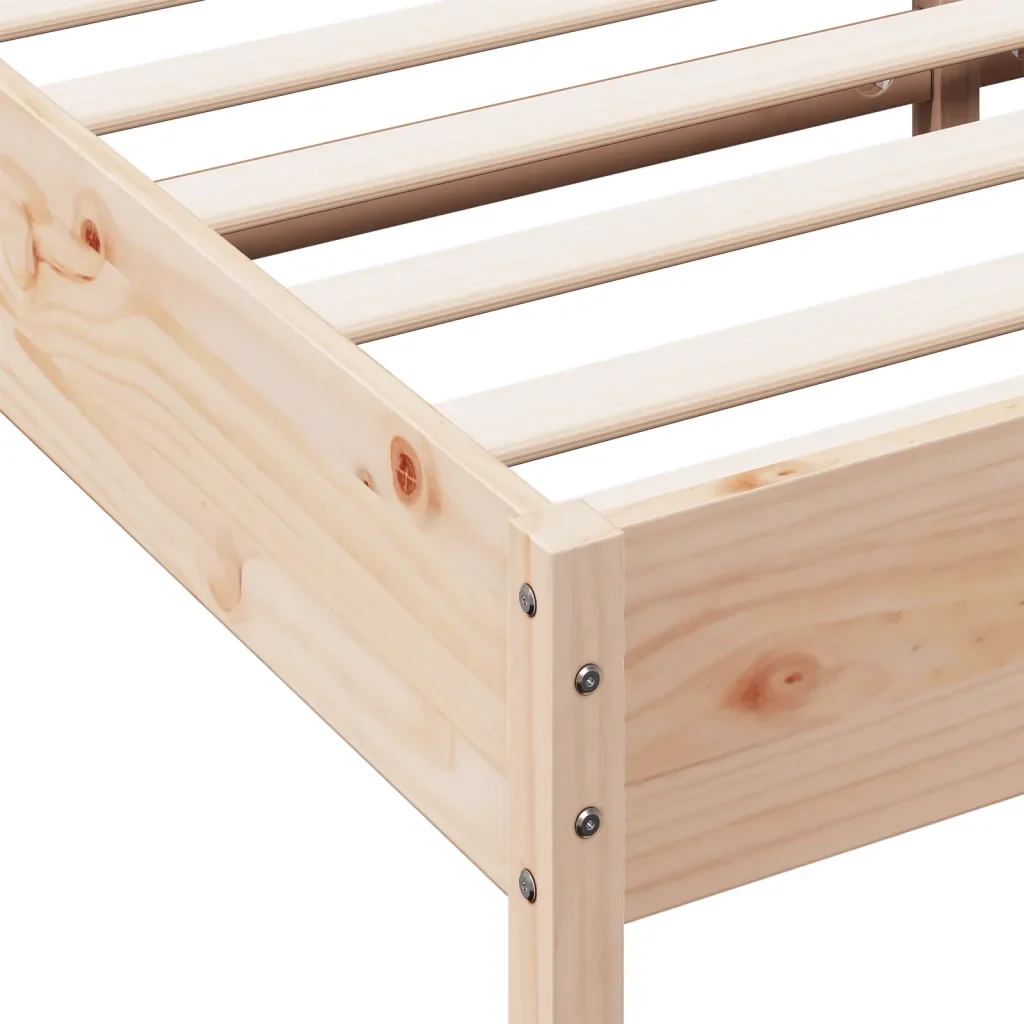 Letto matrimoniale | Letto per adulti | Giroletto senza Materasso 200x200 cm in Legno Massello di Pino - Image 7