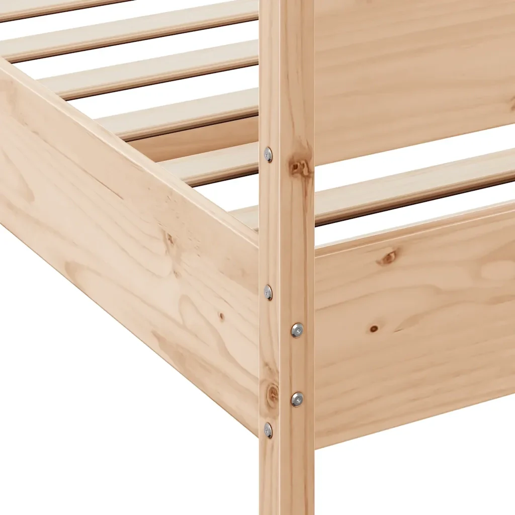Letto matrimoniale | Letto per adulti | Giroletto senza Materasso 200x200 cm in Legno Massello di Pino - Image 7