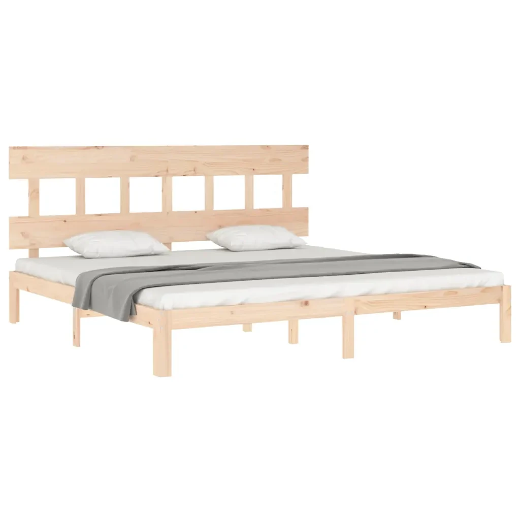 Letto matrimoniale | Letto per adulti | Giroletto senza Materasso 200x200 cm in Legno Massello di Pino - Image 3