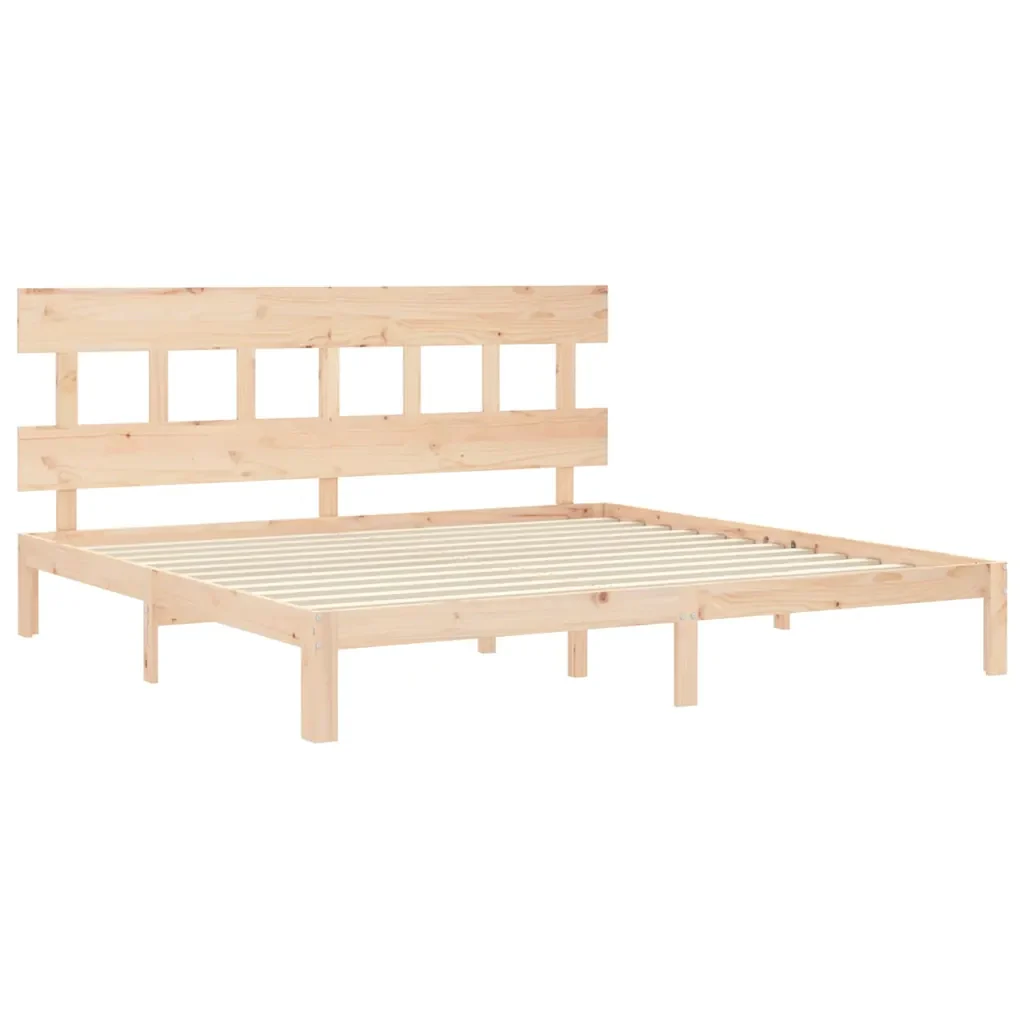 Letto matrimoniale | Letto per adulti | Giroletto senza Materasso 200x200 cm in Legno Massello di Pino - Image 5