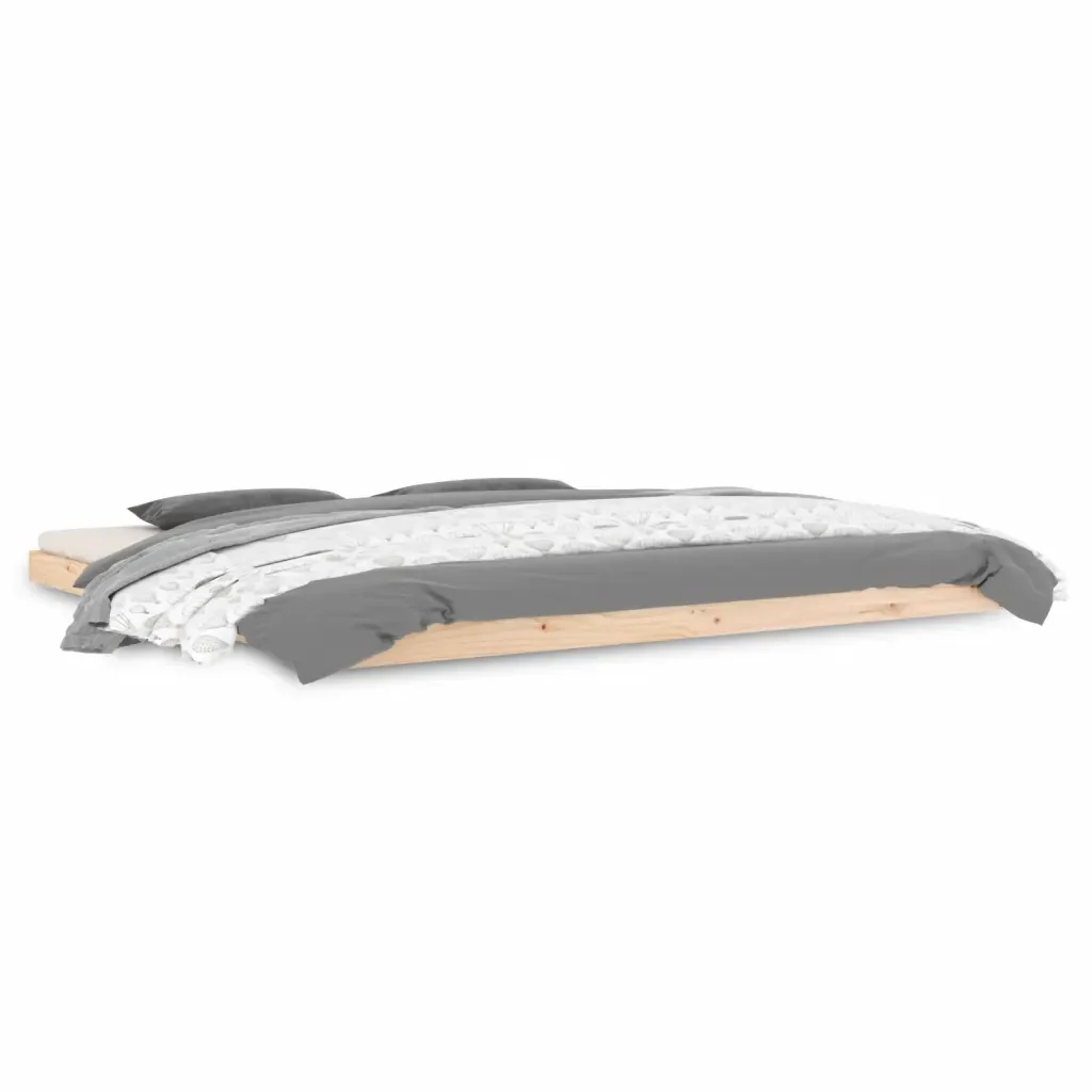 Letto matrimoniale | Letto per adulti | Giroletto senza Materasso 200x200 cm in Legno Massello di Pino