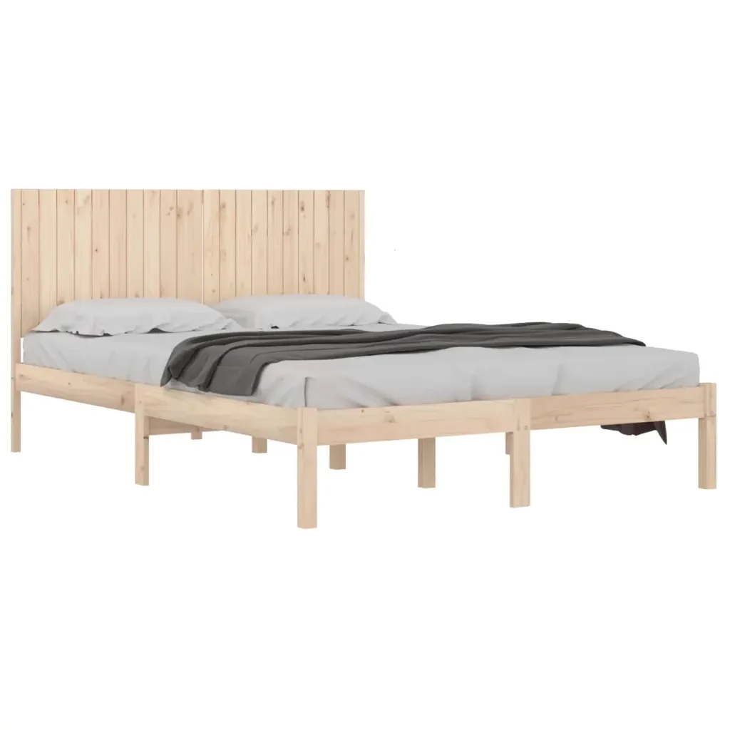 Letto matrimoniale | Letto per adulti | Giroletto senza Materasso 200x200 cm in Legno Massello di Pino - Image 4