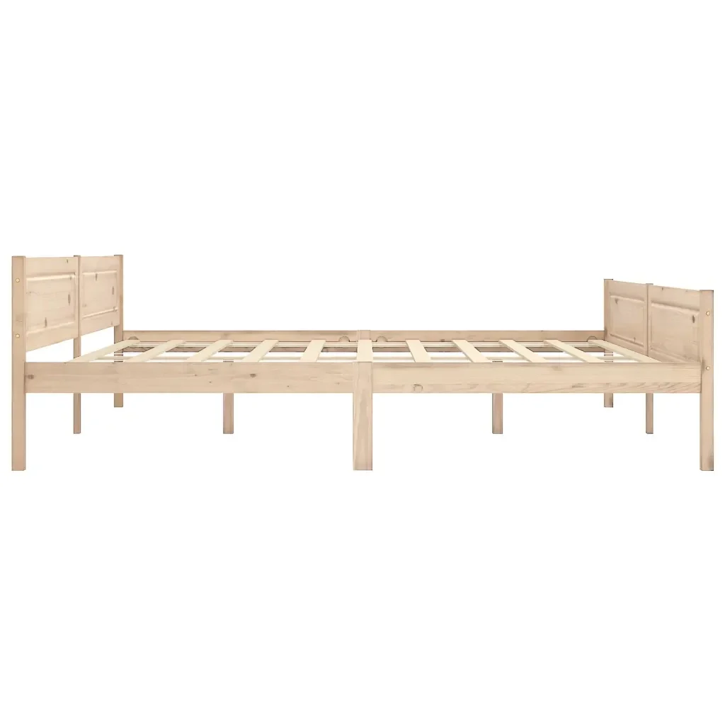 Letto matrimoniale | Letto per adulti | Giroletto senza Materasso 200x200 cm in Legno Massello Pino - Image 4