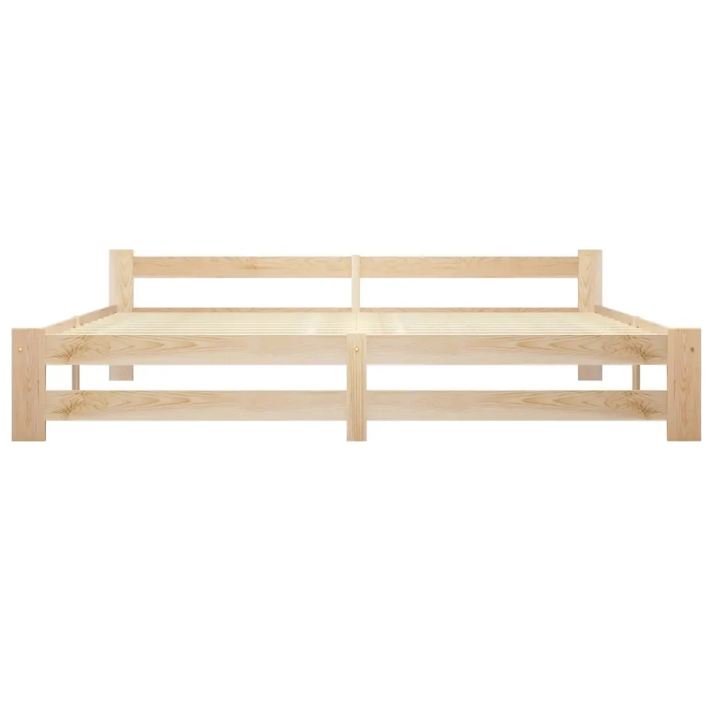 Letto matrimoniale | Letto per adulti | Giroletto senza Materasso 200x200 cm in Legno Massello Pino - Image 4
