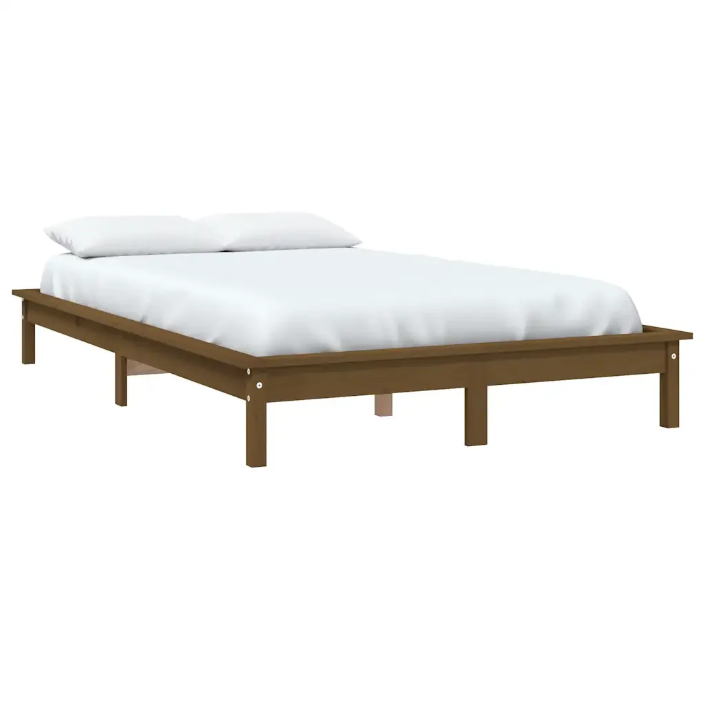 Letto matrimoniale | Letto per adulti | Giroletto senza Materasso Ambra 140x190 in Legno Massello - Image 4