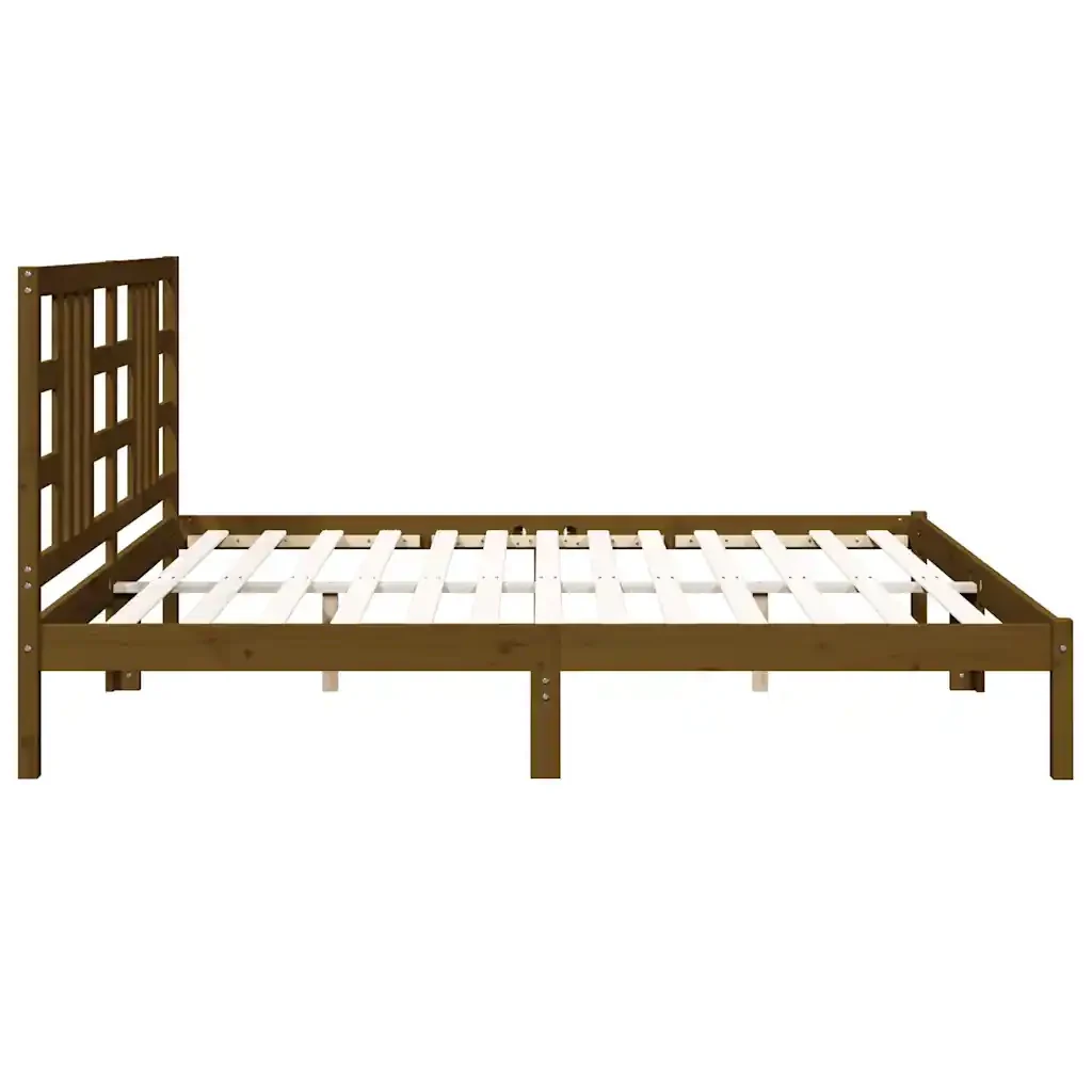 Letto matrimoniale | Letto per adulti | Giroletto senza Materasso Ambra 200x200 Legno Massello - Image 6