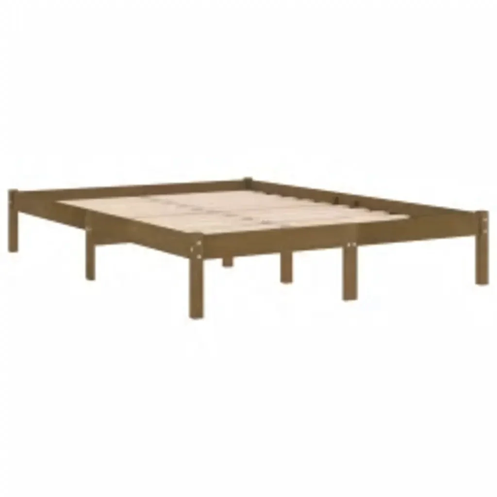 Letto matrimoniale | Letto per adulti | Giroletto senza Materasso Ambra 200x200 Legno Massello - Image 5
