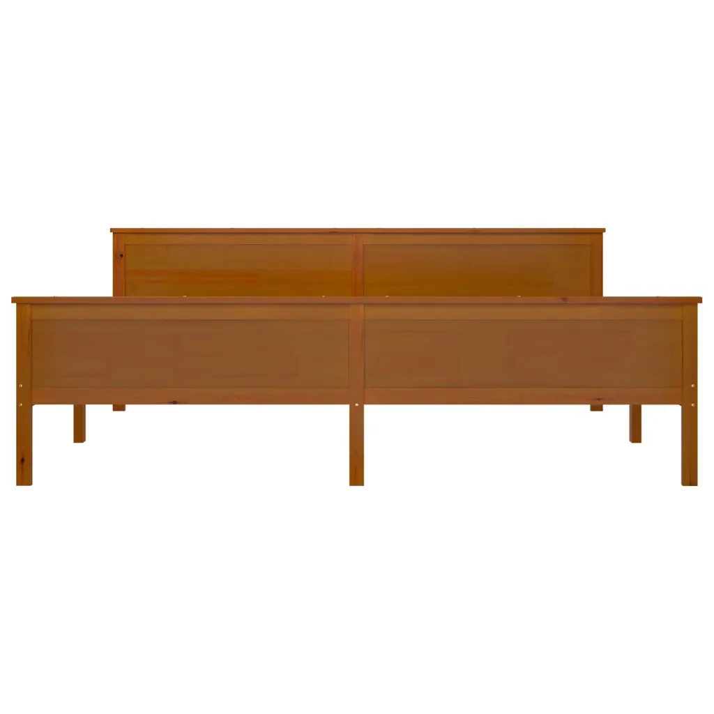 Letto matrimoniale | Letto per adulti | Giroletto senza Materasso Ambra in Legno di Pino 200x200 cm - Image 5