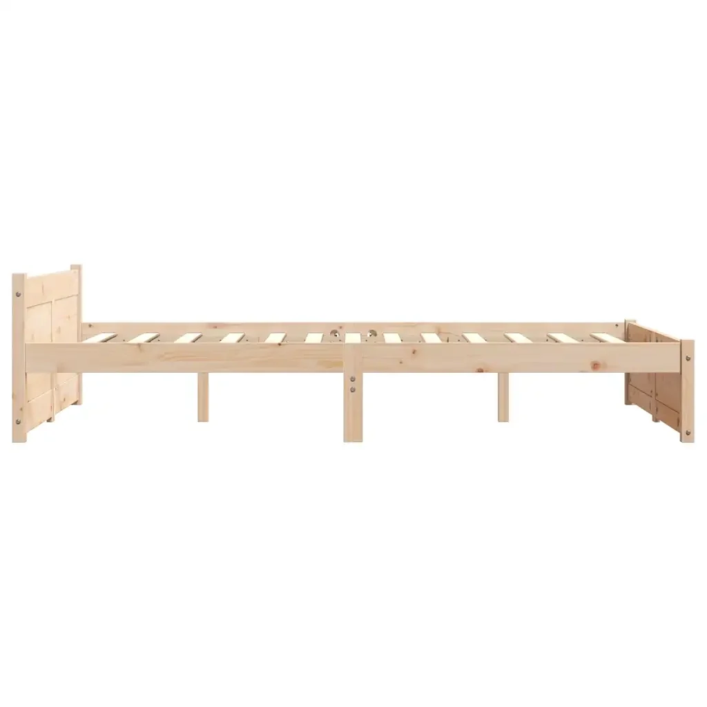 Letto matrimoniale | Letto per adulti | Giroletto senza Materasso Ambrato in Legno Massello 120x200 cm - Image 5