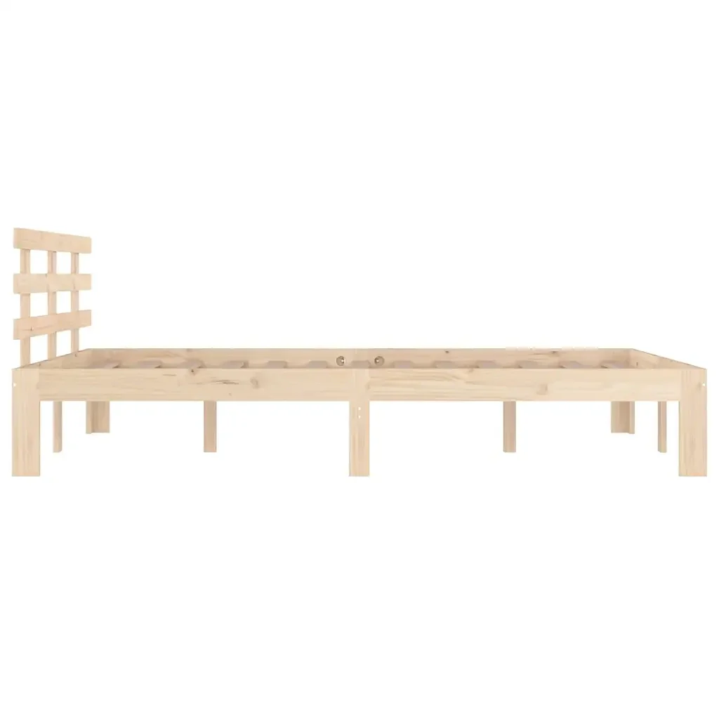 Letto matrimoniale | Letto per adulti | Giroletto senza Materasso Ambrato in Legno Massello 120x200 cm - Image 5