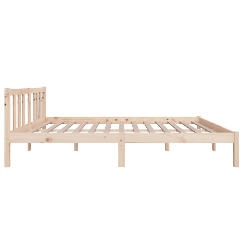 Letto matrimoniale | Letto per adulti | Giroletto senza Materasso Ambrato in Legno Massello 120x200 cm - Image 5