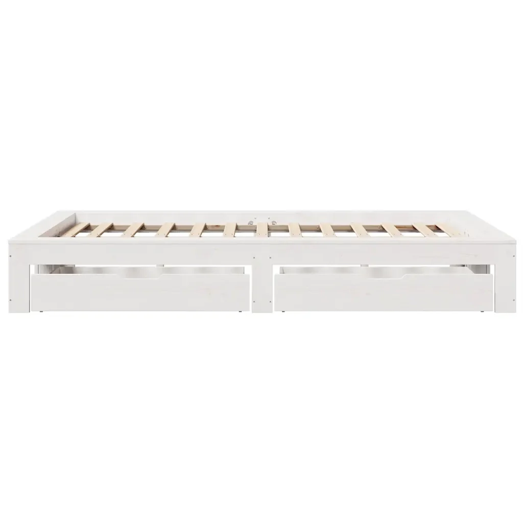 Letto matrimoniale | Letto per adulti | Giroletto senza Materasso Bianco 120x190 cm Legno Massello Pino - Image 7