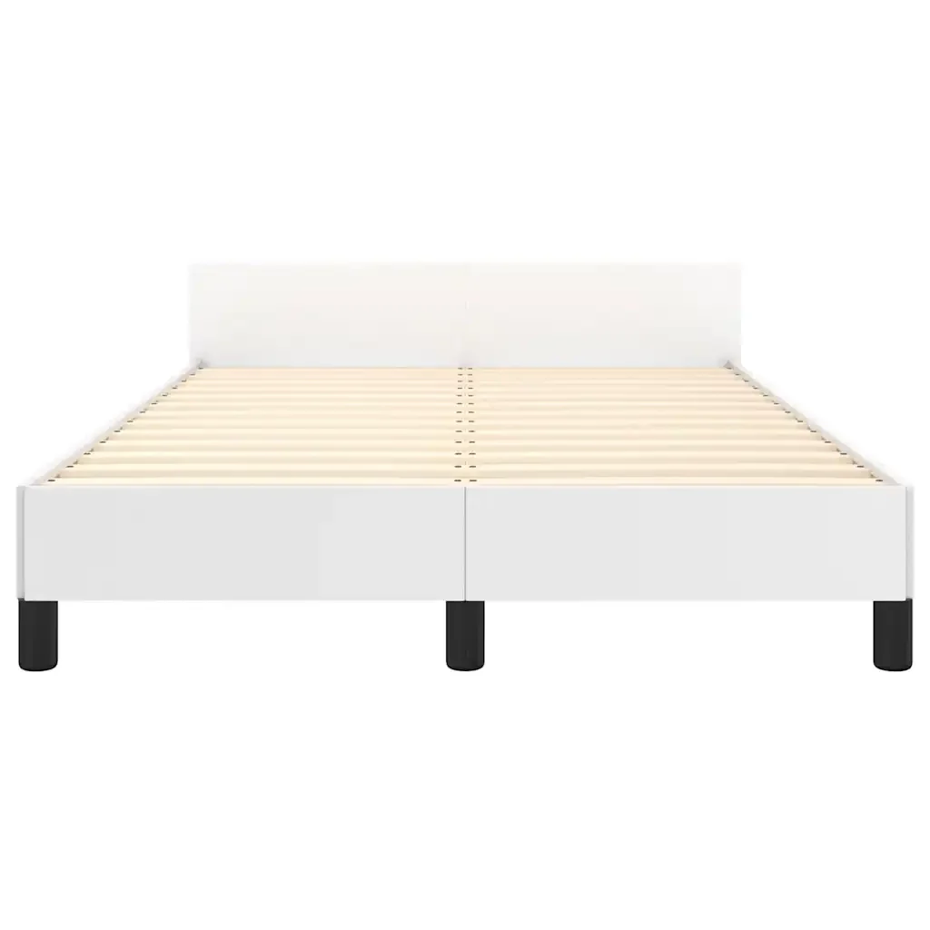 Letto matrimoniale | Letto per adulti | Giroletto senza Materasso Bianco 120x190 cm Similpelle - Image 6