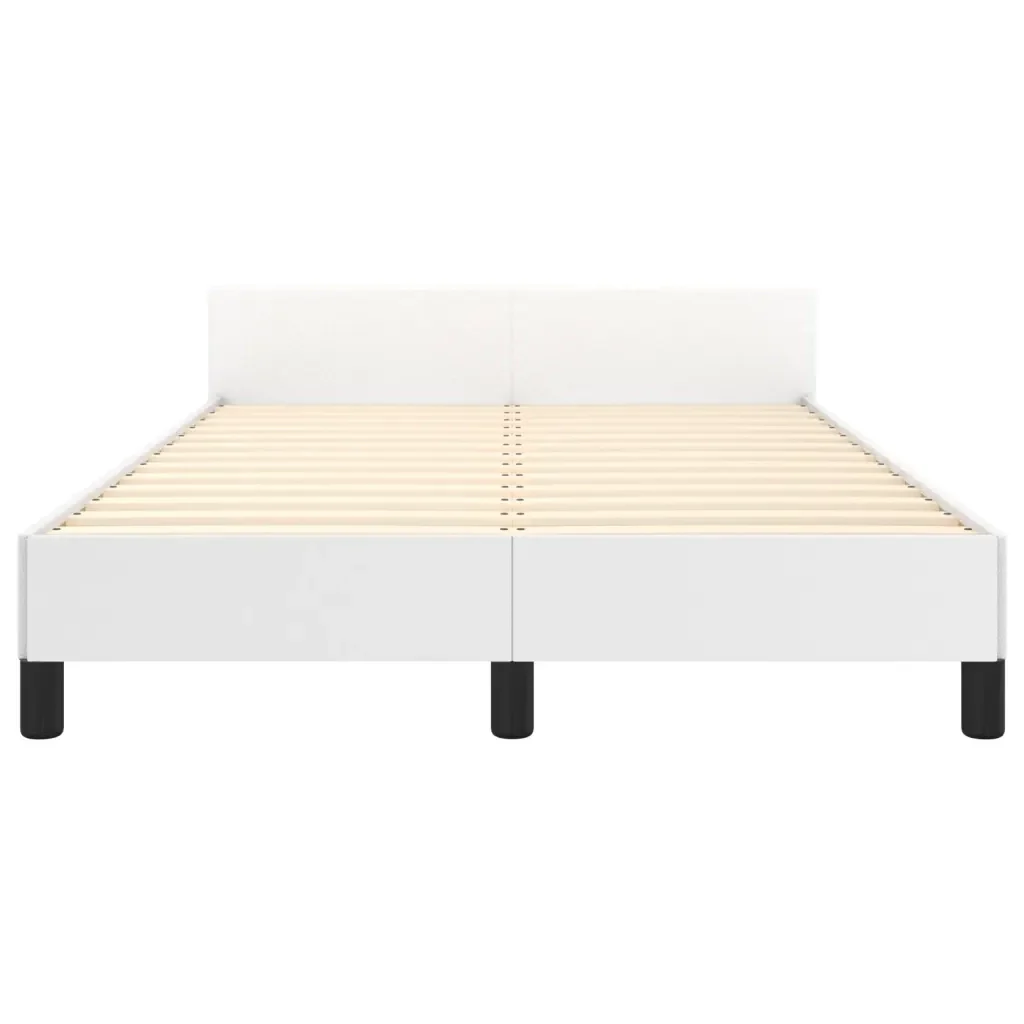 Letto matrimoniale | Letto per adulti | Giroletto senza Materasso Bianco 120x190 cm Similpelle - Image 6