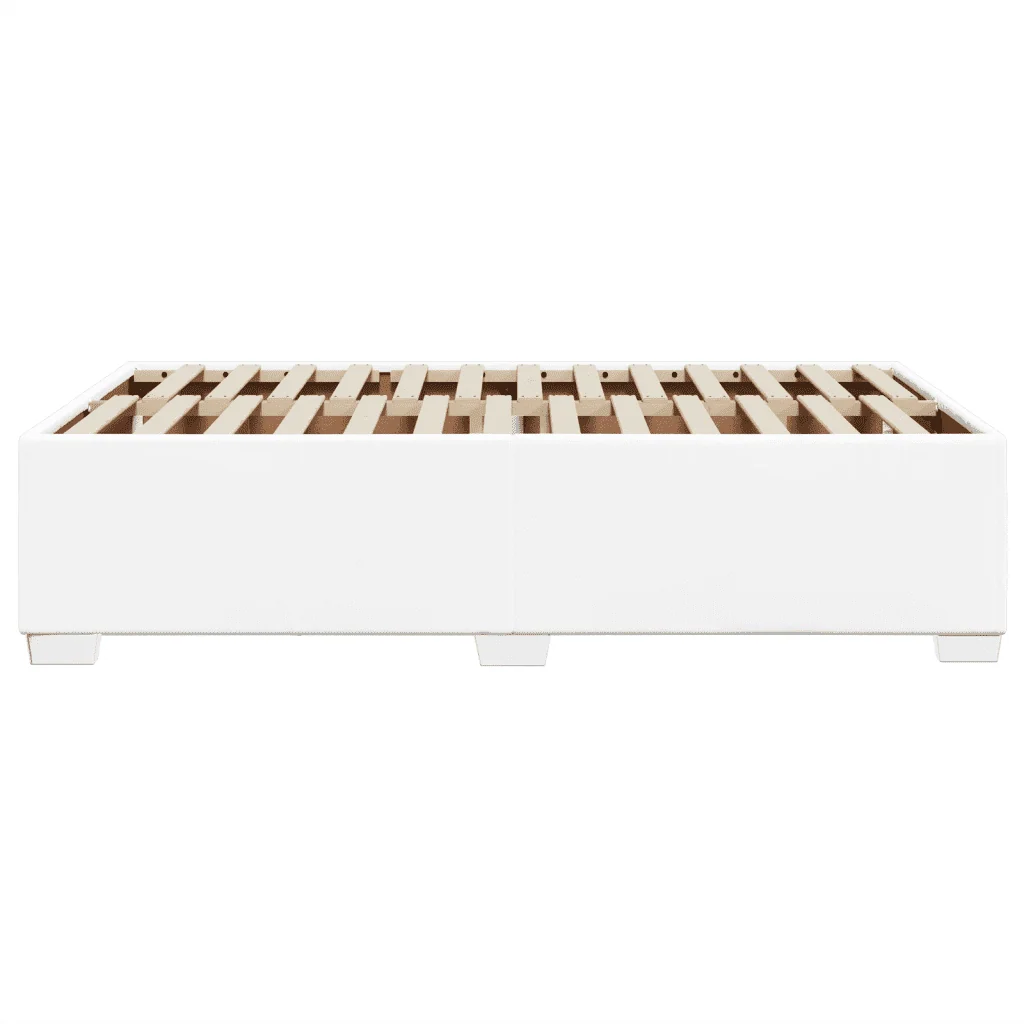 Letto matrimoniale | Letto per adulti | Giroletto senza Materasso Bianco 120x190 cm Similpelle - Image 5