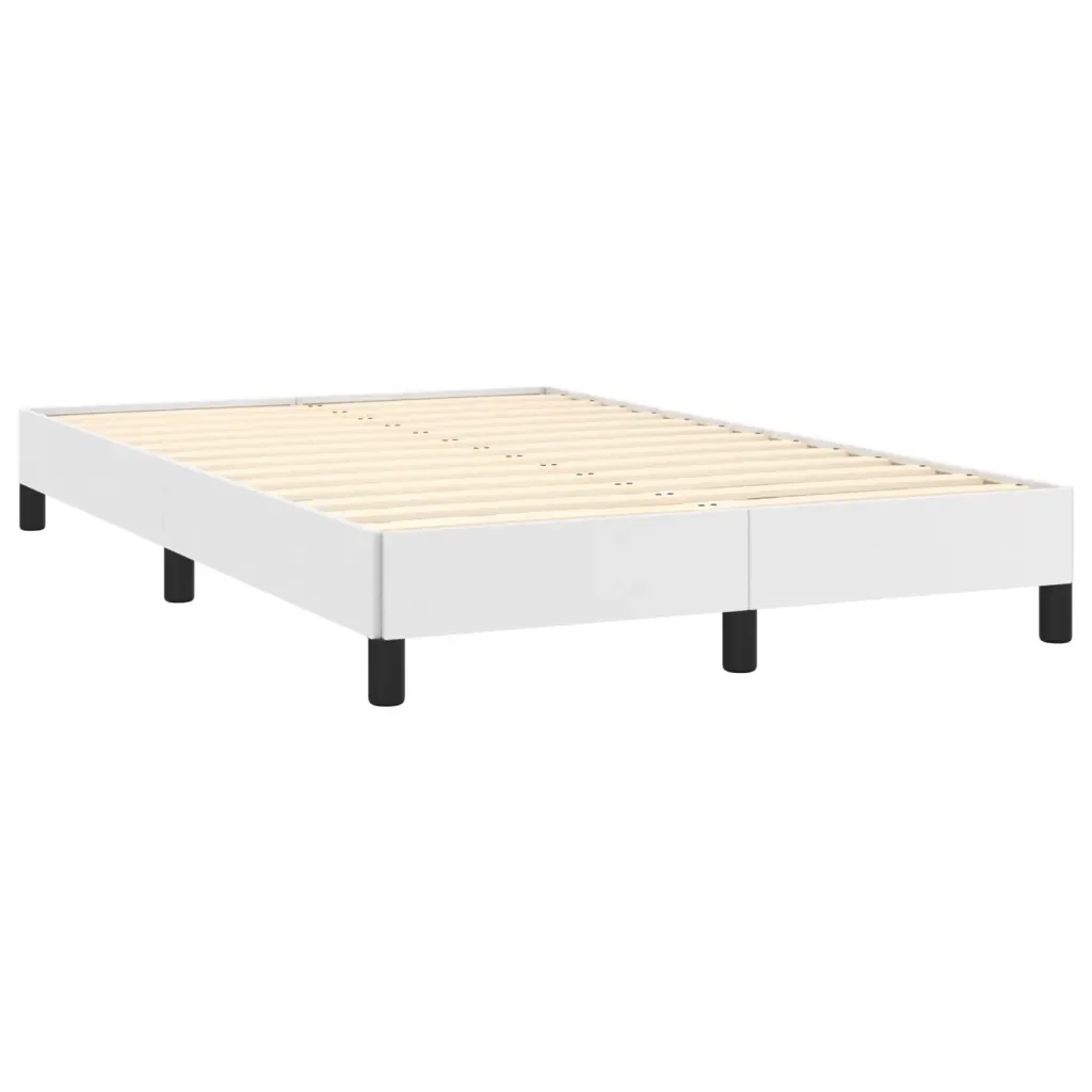 Letto matrimoniale | Letto per adulti | Giroletto senza Materasso Bianco 120x190 cm Similpelle - Image 4