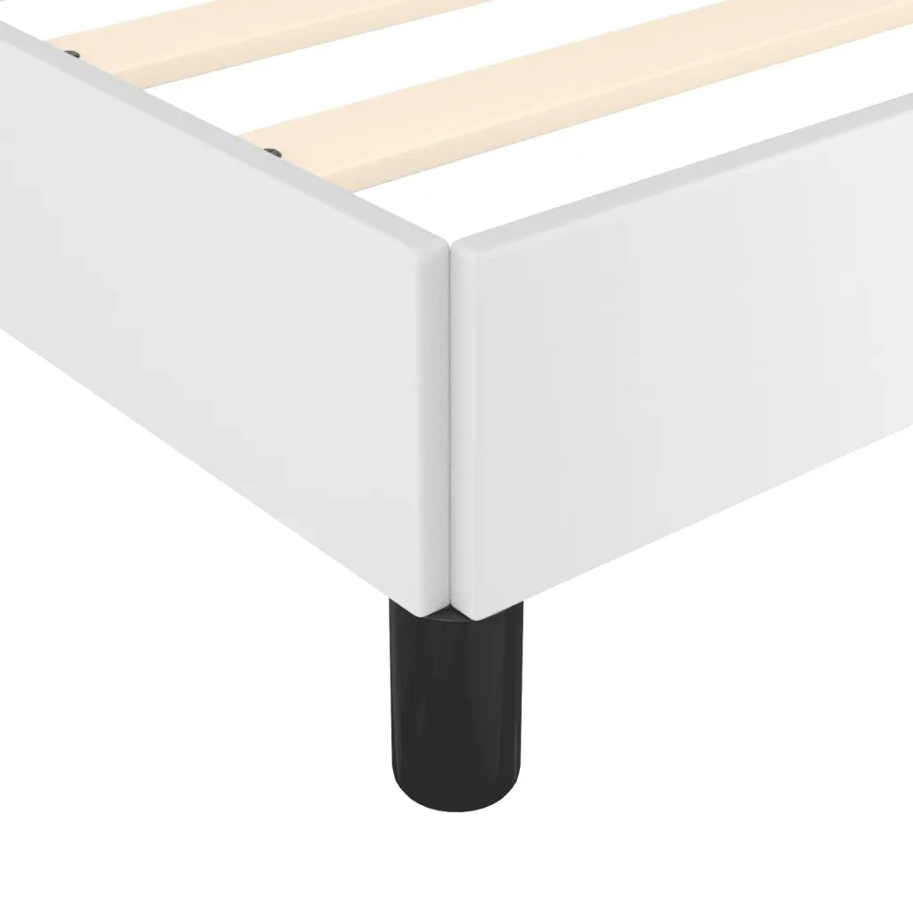 Letto matrimoniale | Letto per adulti | Giroletto senza Materasso Bianco 120x190 cm Similpelle - Image 7