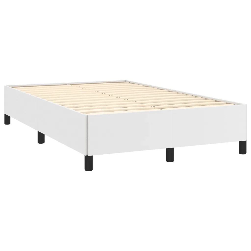 Letto matrimoniale | Letto per adulti | Giroletto senza Materasso Bianco 120x190 cm Similpelle - Image 4