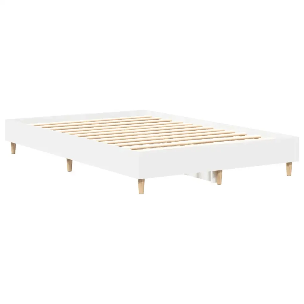 Letto matrimoniale | Letto per adulti | Giroletto senza Materasso Bianco 120x190cm in Legno Multistrato - Image 7