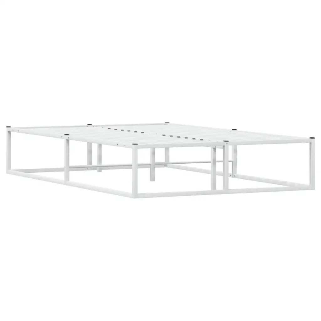 Letto matrimoniale | Letto per adulti | Giroletto senza Materasso Bianco 120x200 cm in Metallo - Image 6
