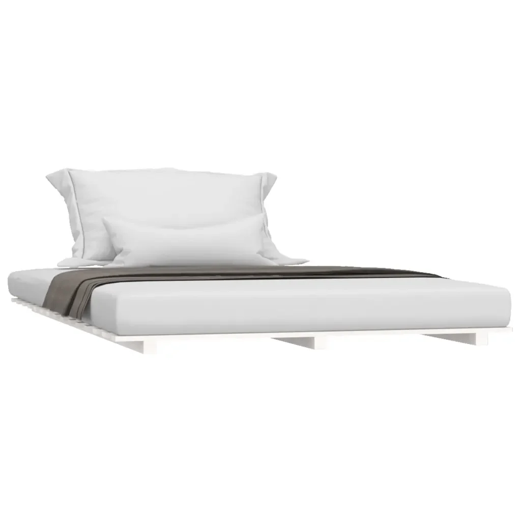 Letto matrimoniale | Letto per adulti | Giroletto senza Materasso Bianco 120x200 cm Legno Massello Pino - Image 4