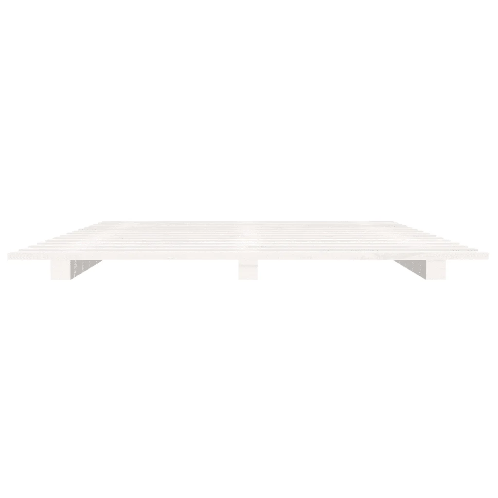Letto matrimoniale | Letto per adulti | Giroletto senza Materasso Bianco 120x200 cm Legno Massello Pino - Image 5