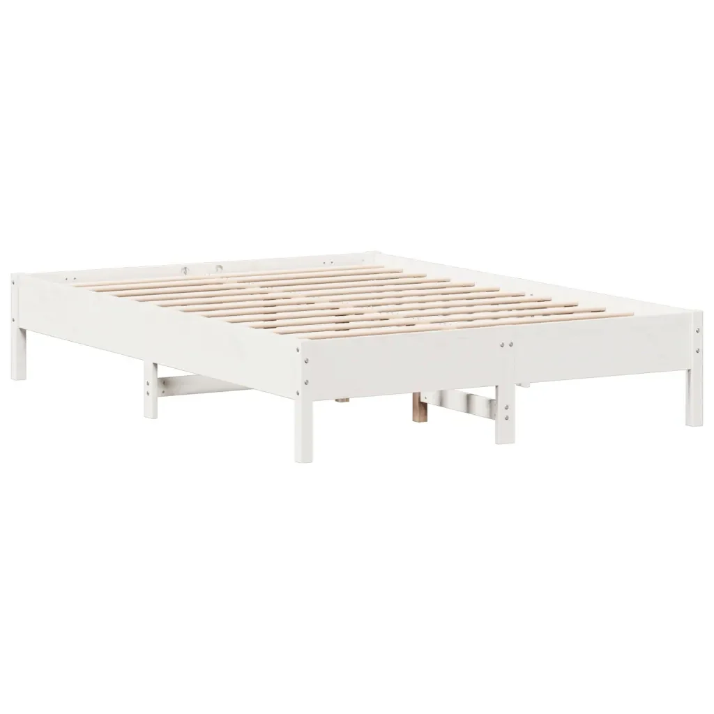 Letto matrimoniale | Letto per adulti | Giroletto senza Materasso Bianco 120x200 cm Legno Massello Pino - Image 5
