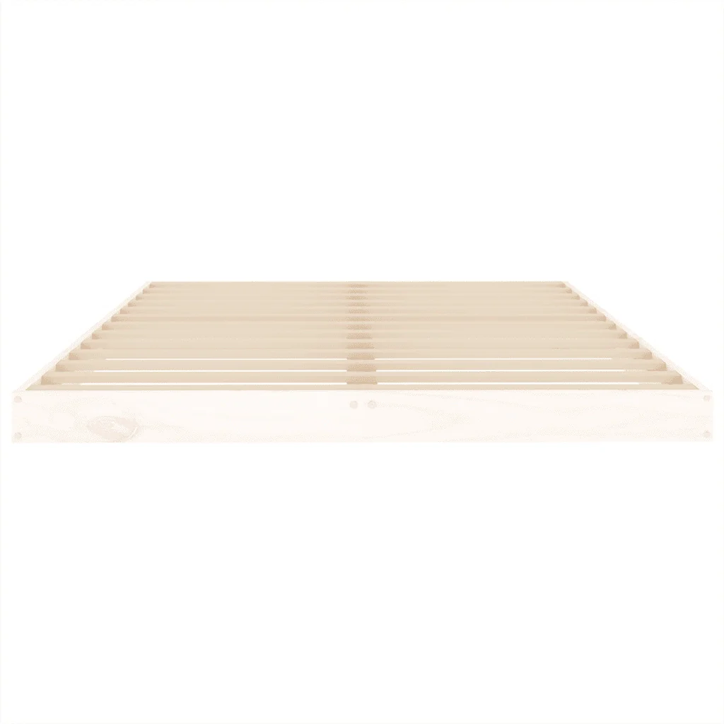 Letto matrimoniale | Letto per adulti | Giroletto senza Materasso Bianco 120x200 cm Legno Massello Pino - Image 5
