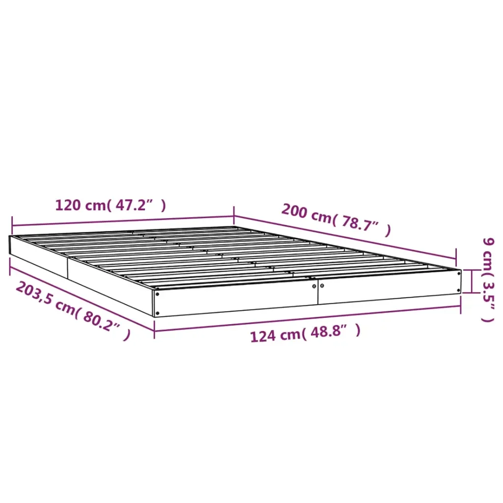 Letto matrimoniale | Letto per adulti | Giroletto senza Materasso Bianco 120x200 cm Legno Massello Pino - Image 8