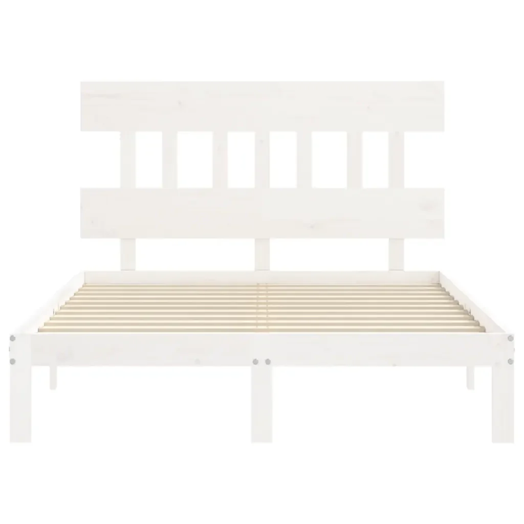 Letto matrimoniale | Letto per adulti | Giroletto senza Materasso Bianco 120x200 cm Legno Massello Pino - Image 6