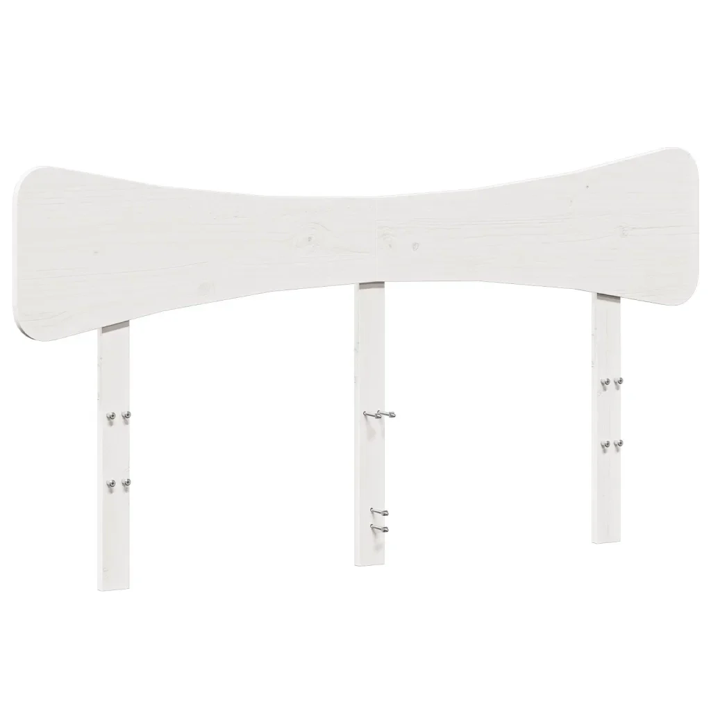 Letto matrimoniale | Letto per adulti | Giroletto senza Materasso Bianco 135x190 cm Legno Massello Pino - Image 6