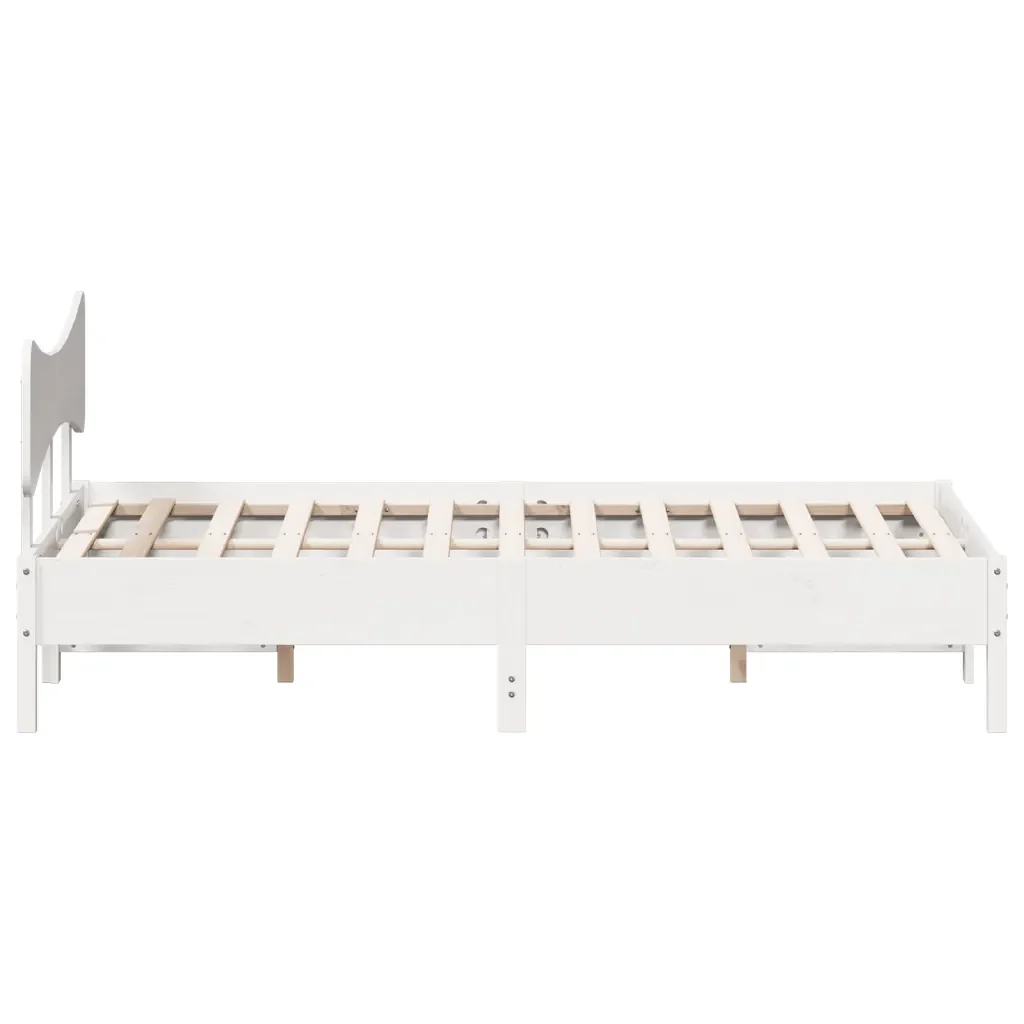 Letto matrimoniale | Letto per adulti | Giroletto senza Materasso Bianco 135x190 cm Legno Massello Pino - Image 7