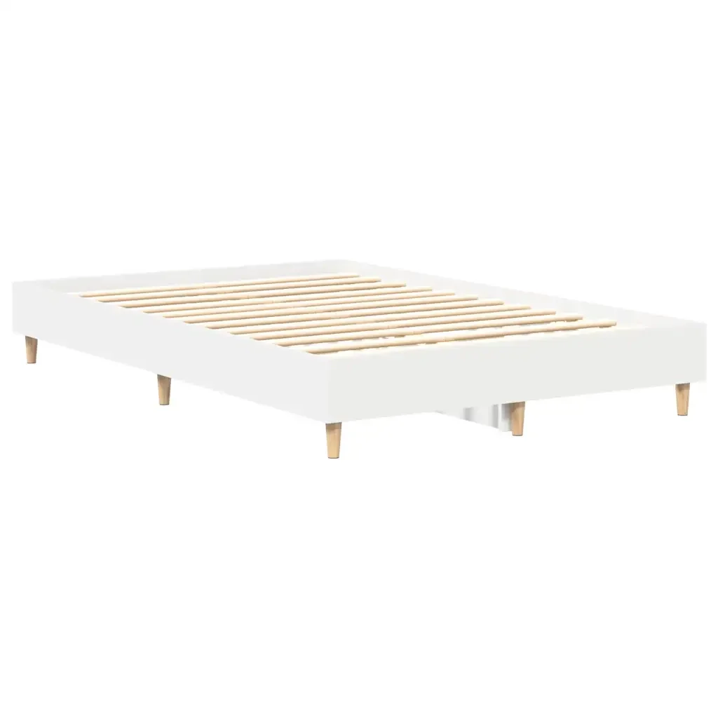 Letto matrimoniale | Letto per adulti | Giroletto senza Materasso Bianco 135x190cm in Legno Multistrato - Image 7