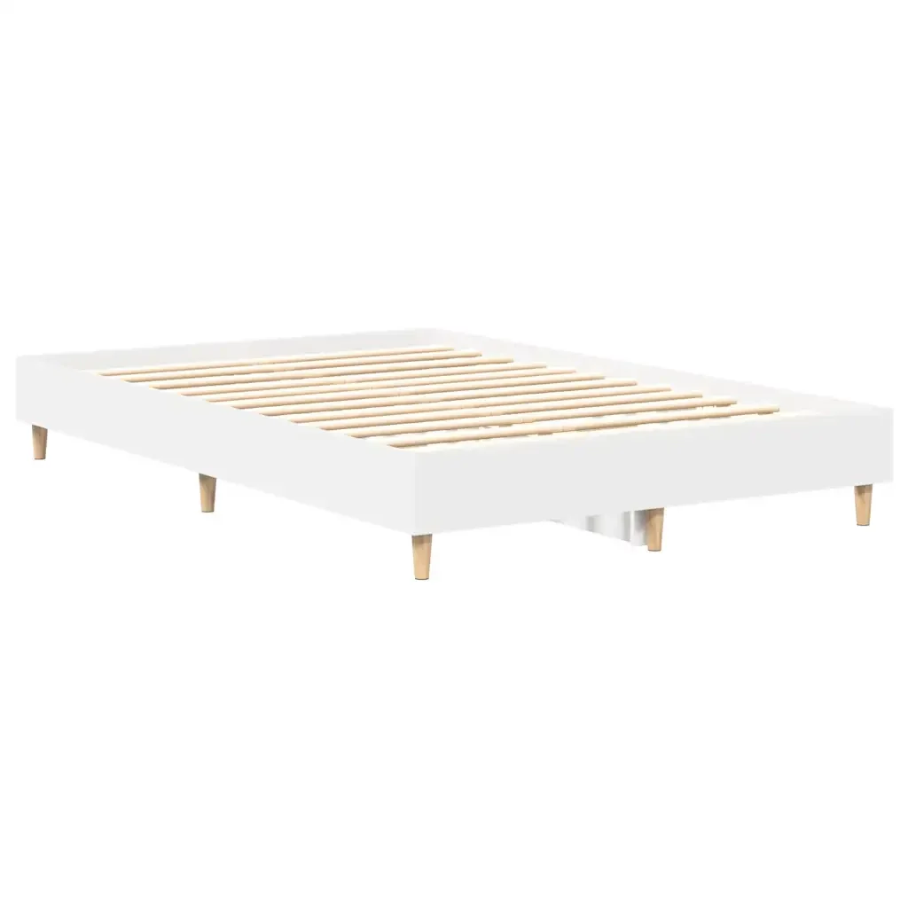 Letto matrimoniale | Letto per adulti | Giroletto senza Materasso Bianco 140x190 cm Legno Multistrato - Image 7