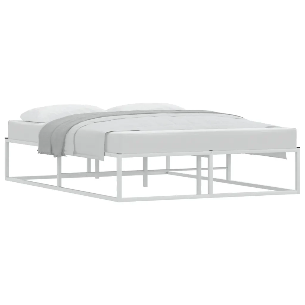 Letto matrimoniale | Letto per adulti | Giroletto senza Materasso Bianco 140x200 cm in Metallo