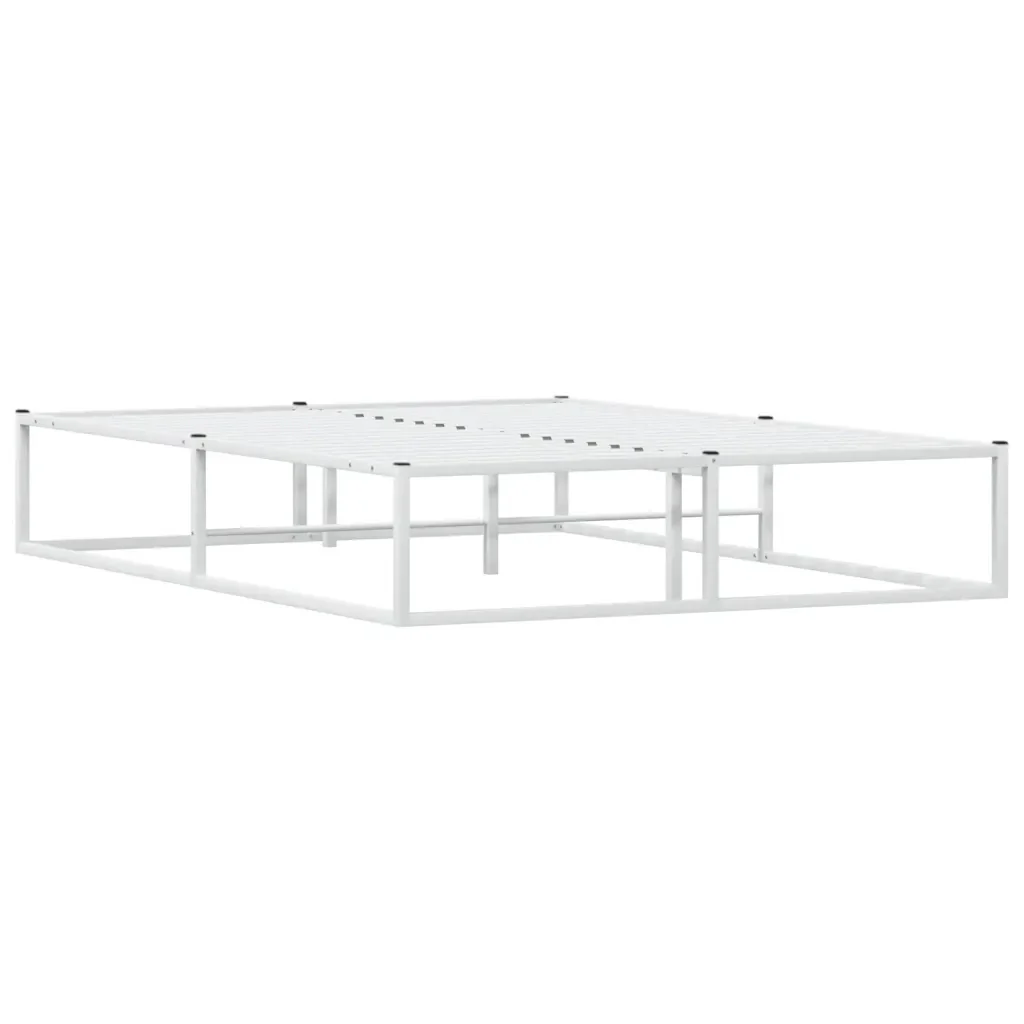 Letto matrimoniale | Letto per adulti | Giroletto senza Materasso Bianco 140x200 cm in Metallo - Image 6