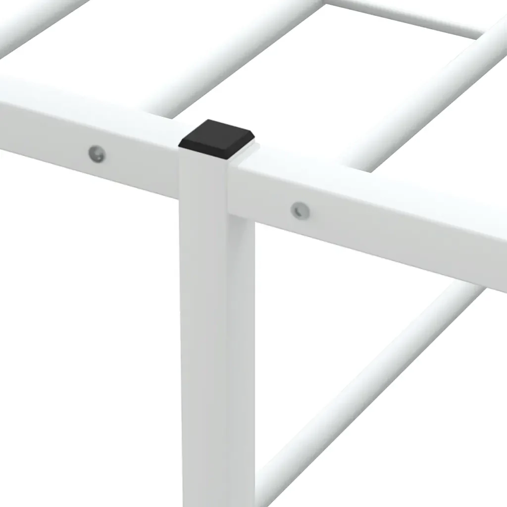 Letto matrimoniale | Letto per adulti | Giroletto senza Materasso Bianco 140x200 cm in Metallo - Image 7