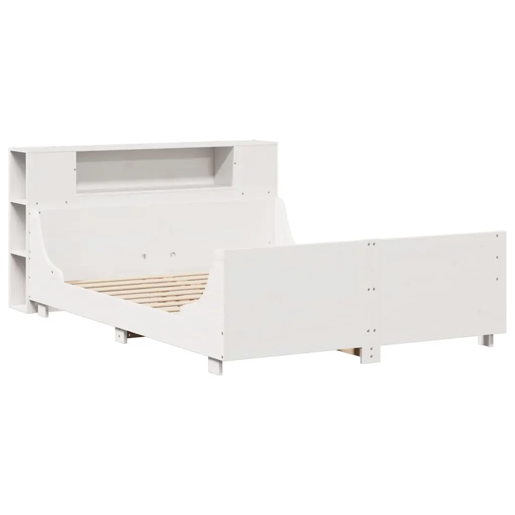 Letto matrimoniale | Letto per adulti | Giroletto senza Materasso Bianco 140x200 cm Legno Massello Pino - Image 3