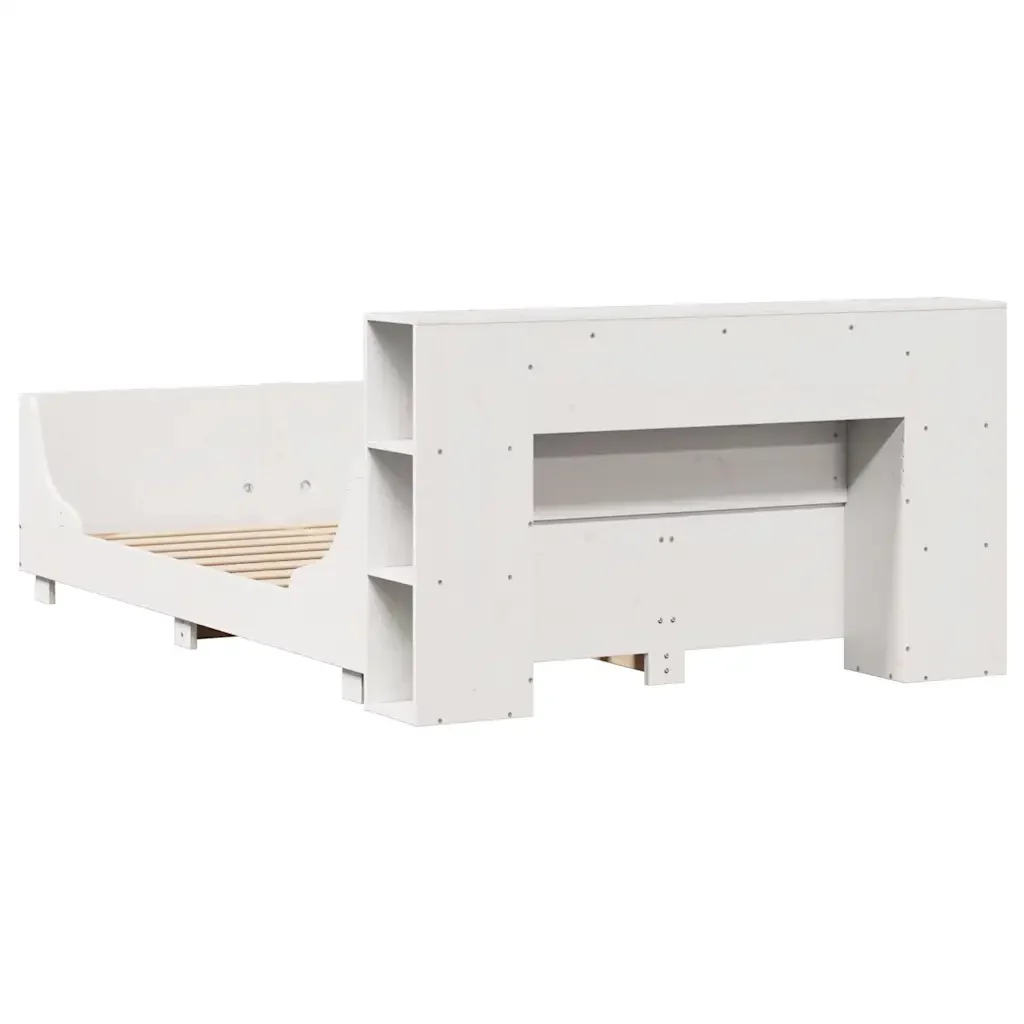 Letto matrimoniale | Letto per adulti | Giroletto senza Materasso Bianco 140x200 cm Legno Massello Pino - Image 8