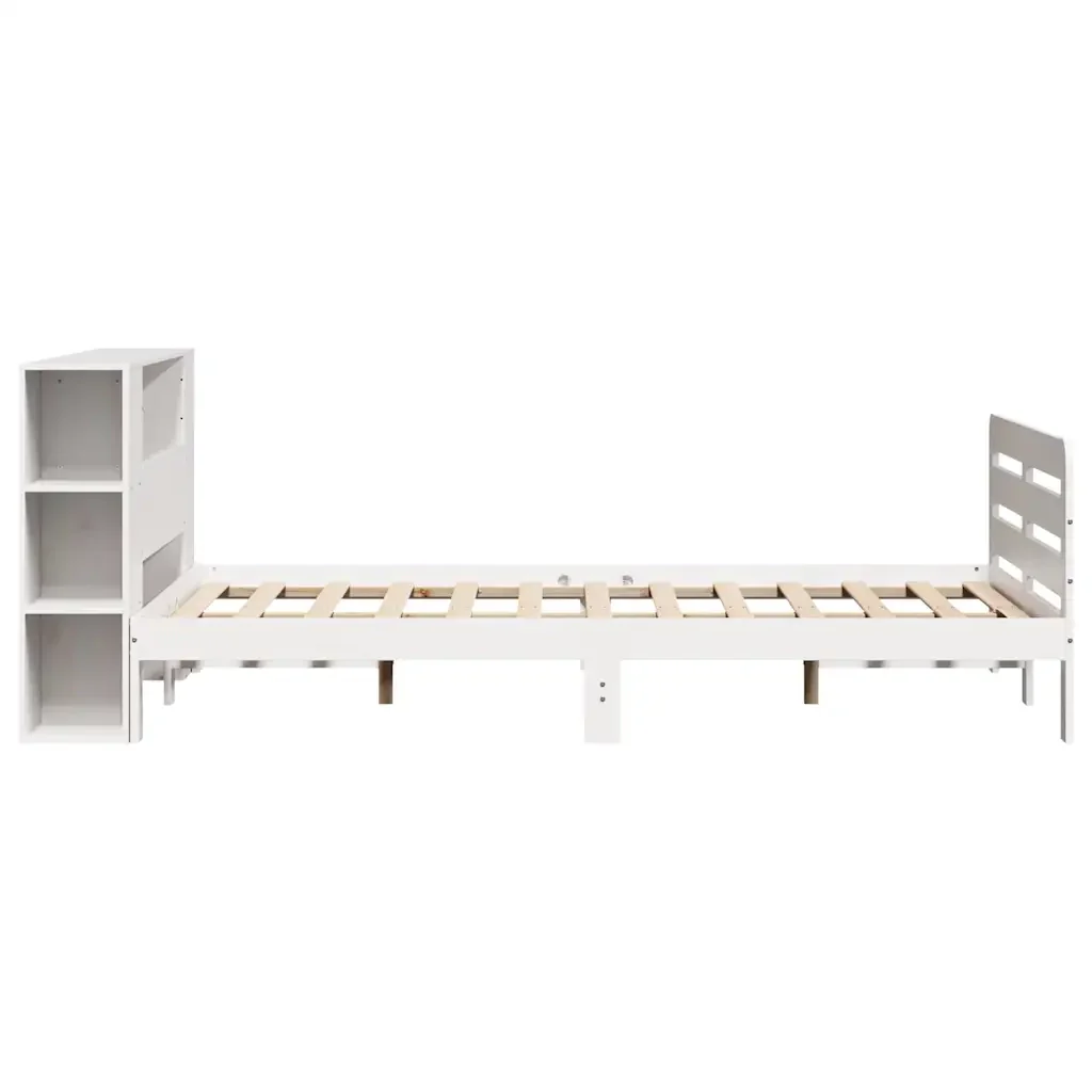 Letto matrimoniale | Letto per adulti | Giroletto senza Materasso Bianco 140x200 cm Legno Massello Pino - Image 7