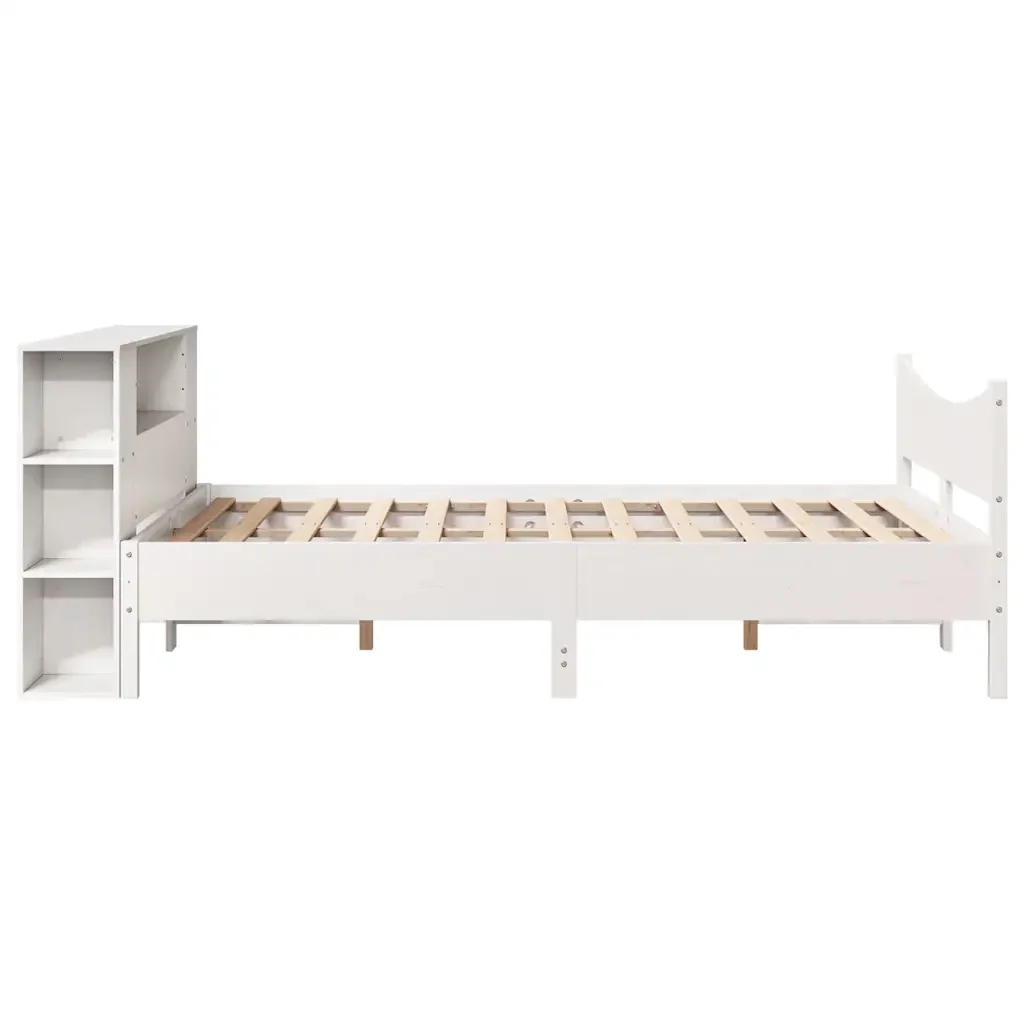 Letto matrimoniale | Letto per adulti | Giroletto senza Materasso Bianco 140x200 cm Legno Massello Pino - Image 7