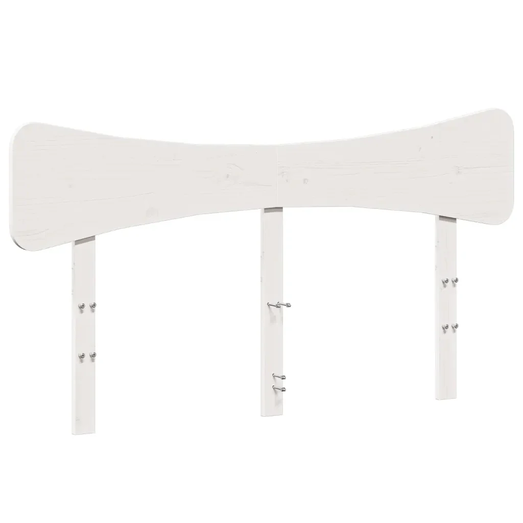 Letto matrimoniale | Letto per adulti | Giroletto senza Materasso Bianco 140x200 cm Legno Massello Pino - Image 6