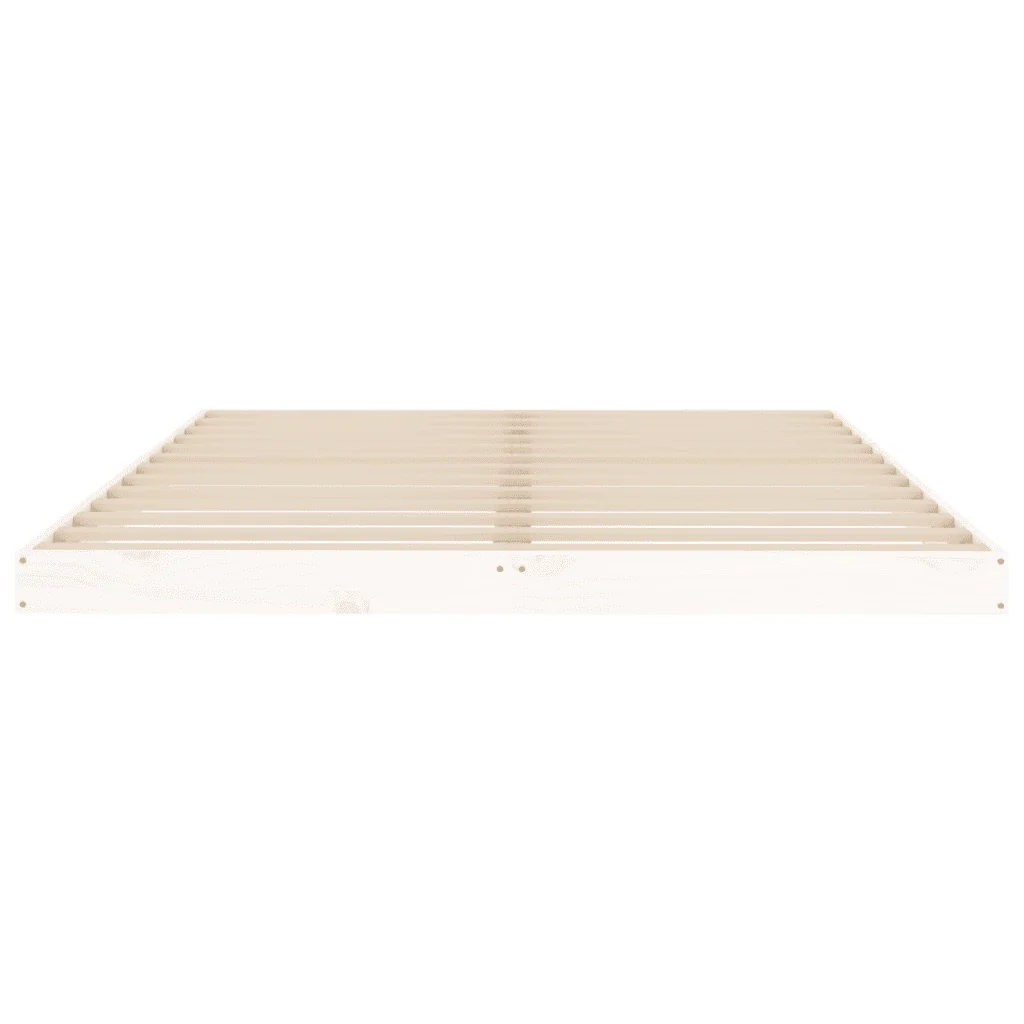 Letto matrimoniale | Letto per adulti | Giroletto senza Materasso Bianco 140x200 cm Legno Massello Pino - Image 5