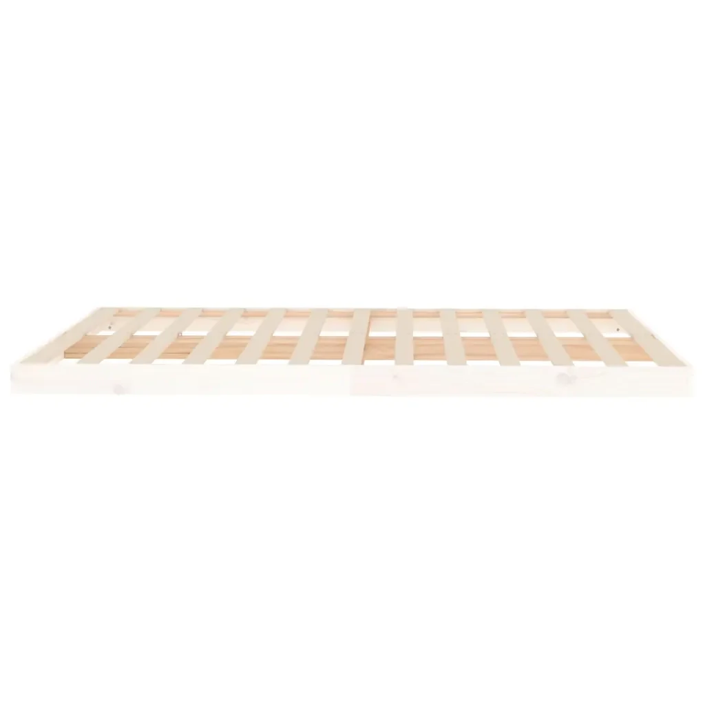 Letto matrimoniale | Letto per adulti | Giroletto senza Materasso Bianco 140x200 cm Legno Massello Pino - Image 6