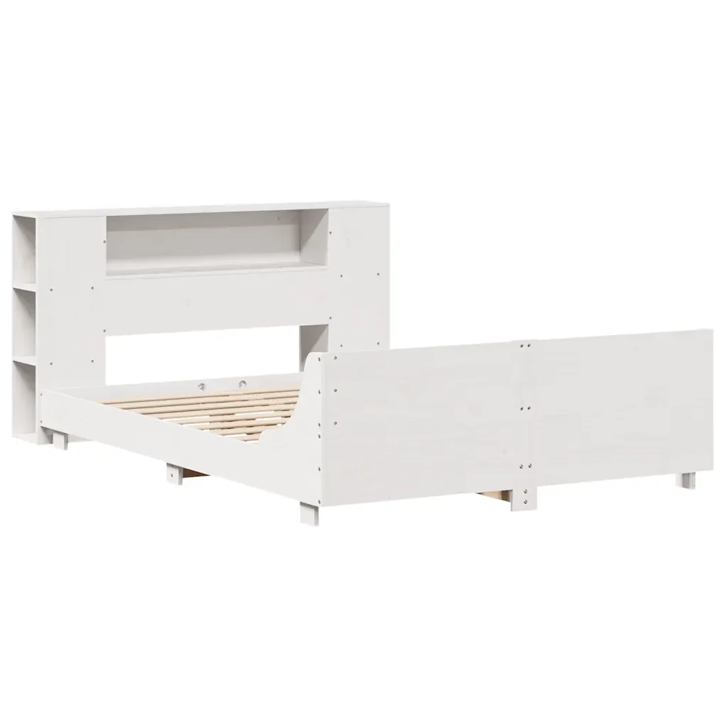 Letto matrimoniale | Letto per adulti | Giroletto senza Materasso Bianco 140x200 cm Legno Massello Pino - Image 3