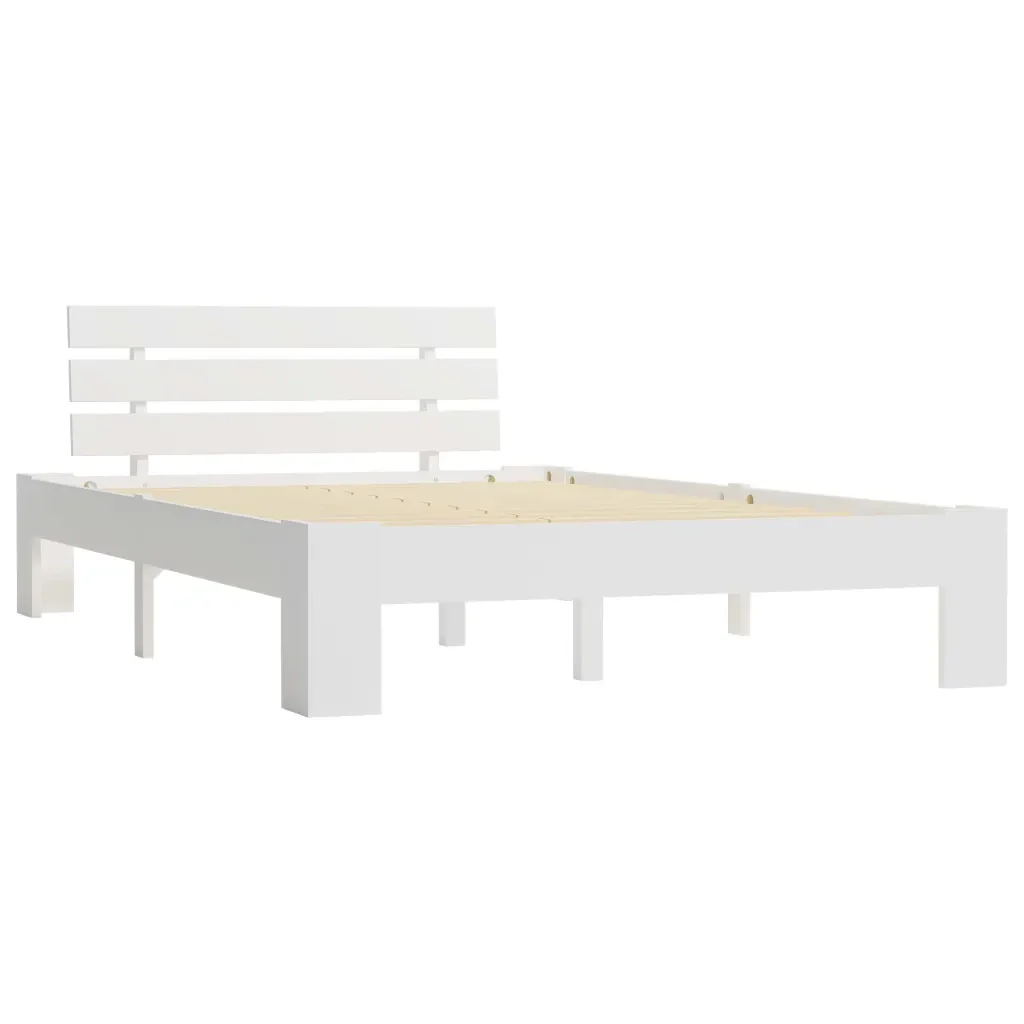 Letto matrimoniale | Letto per adulti | Giroletto senza Materasso Bianco 140x200 cm Legno Massello Pino - Image 2