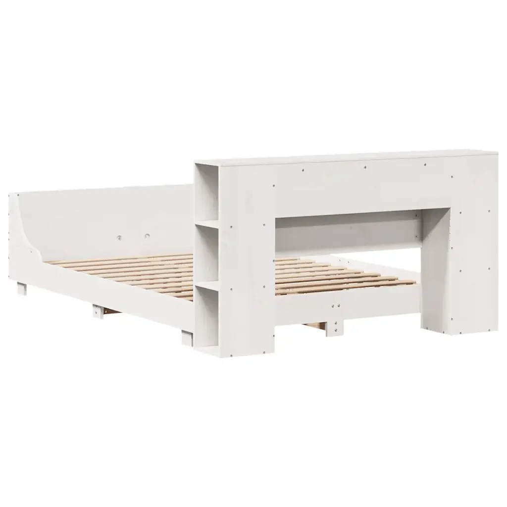 Letto matrimoniale | Letto per adulti | Giroletto senza Materasso Bianco 140x200 cm Legno Massello Pino - Image 8