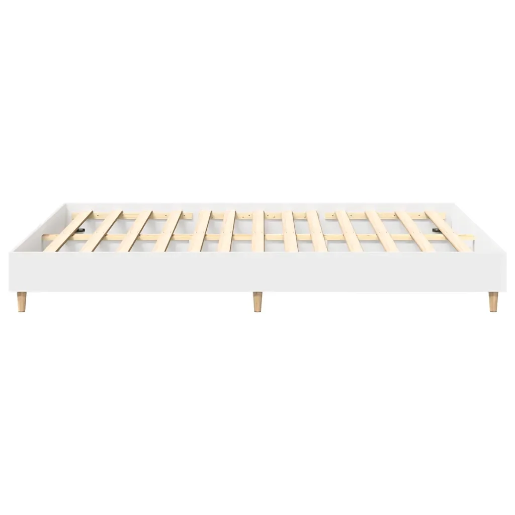 Letto matrimoniale | Letto per adulti | Giroletto senza Materasso Bianco 140x200 cm Legno Multistrato - Image 6