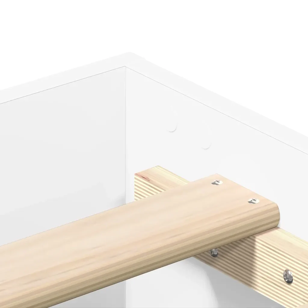 Letto matrimoniale | Letto per adulti | Giroletto senza Materasso Bianco 140x200 cm Legno Multistrato - Image 8